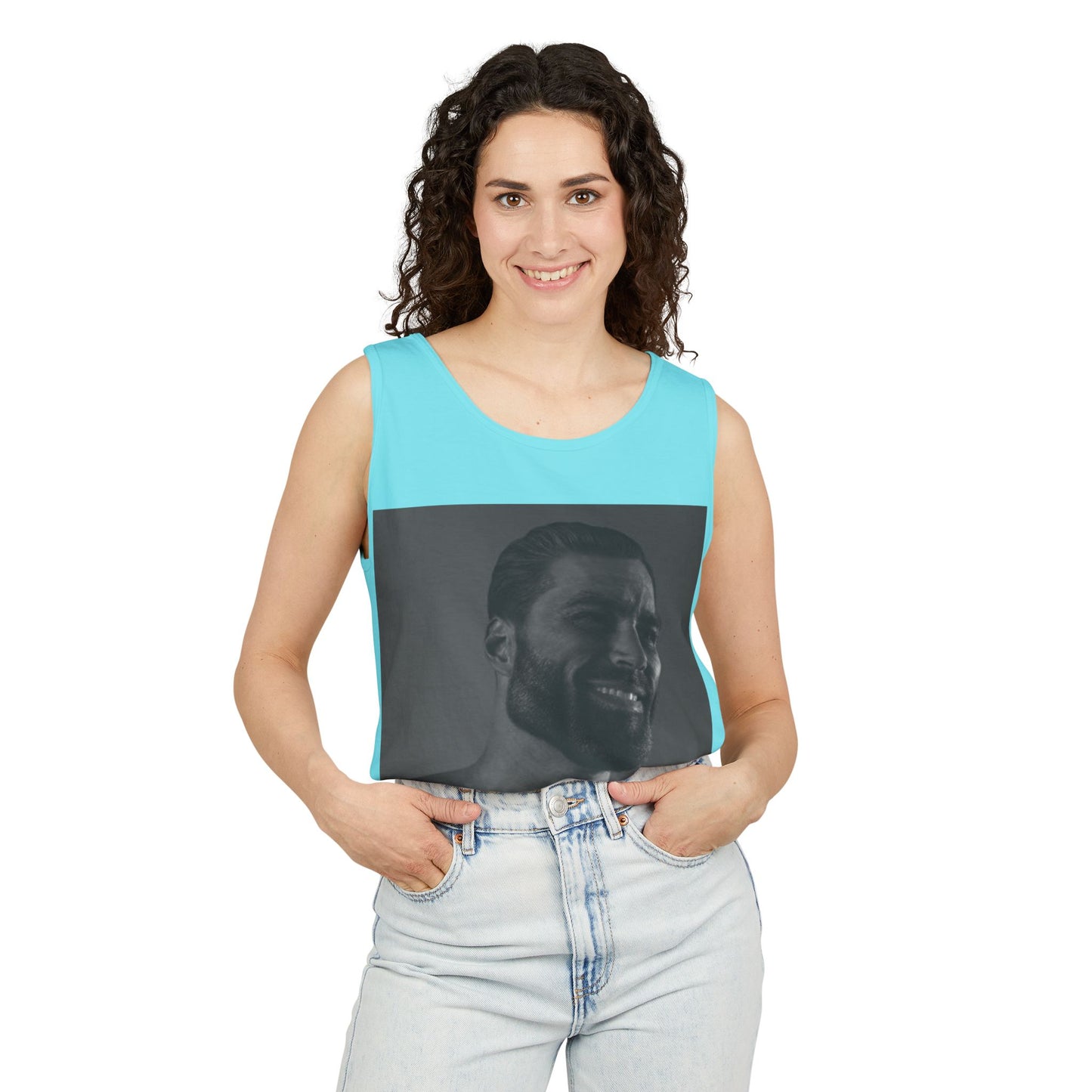 GIGA Unisex Garment-Dyed Tank Top, Summer Apparel, Funny Graphic Tee, Workout Wear, Unique Gift Idea, Casual Outfit