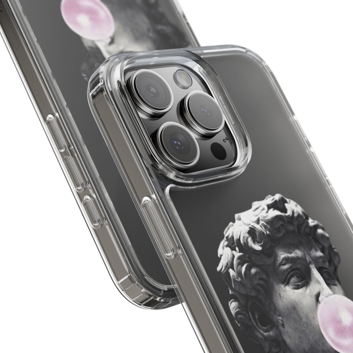 @ye Clear Phone Case with David Statue Design, Modern Phone Accessory for Art Lovers, Unique Gift, Customizable Compatible Soft Case