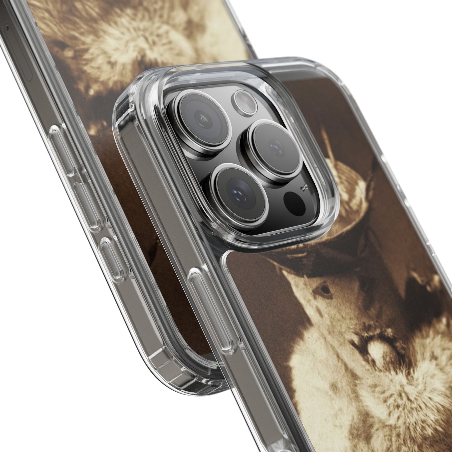 Yei Vintage Cat Photography Phone Case, Clear Cases, Unique Gift for Cat Lovers, Phone Accessory, Stylish Tech Gear, Animal Art