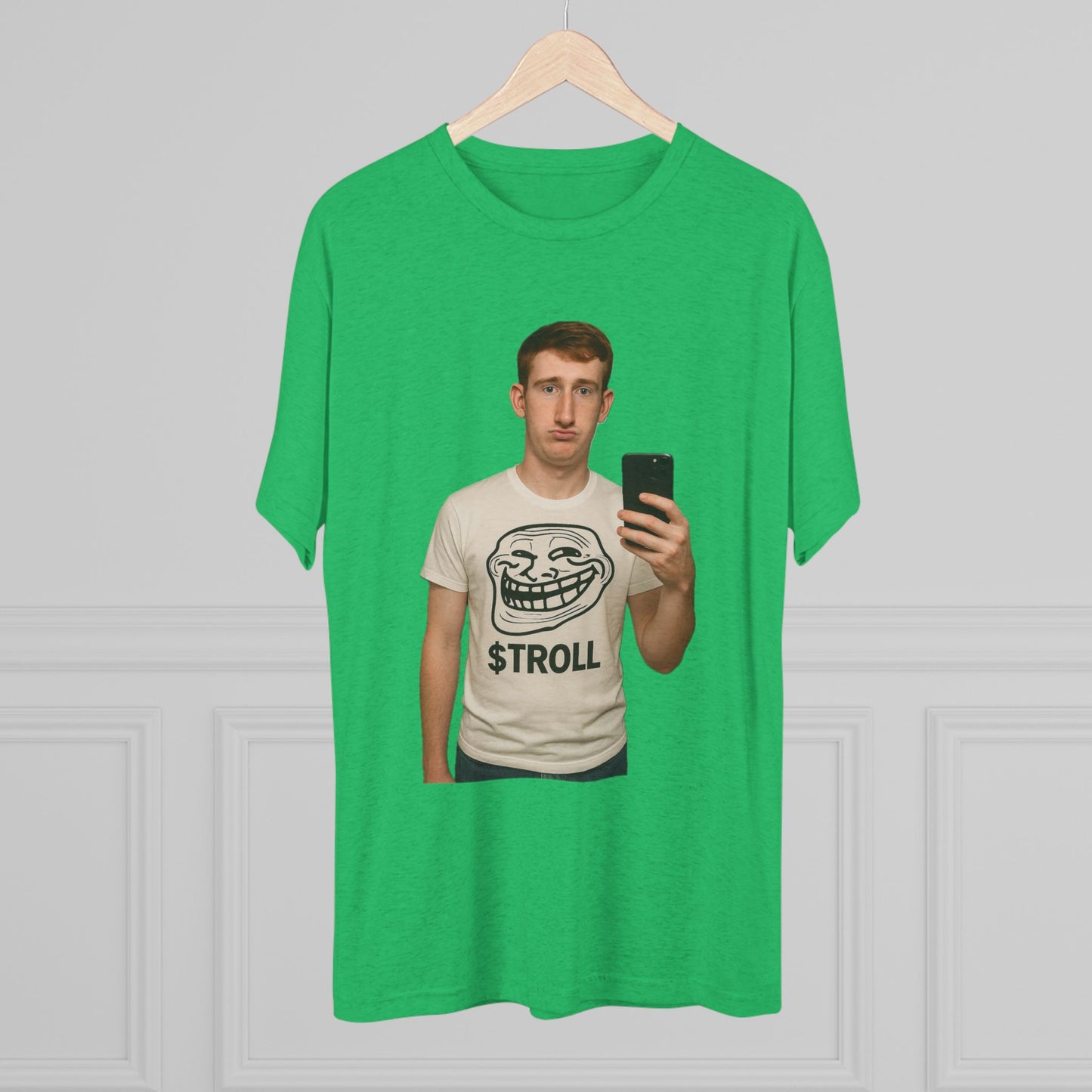 TROLL Unisex Tri-Blend Crew Tee | Funny Tee | Casual Wear | Gift for Friends | Trendy Shirt | Meme Apparel