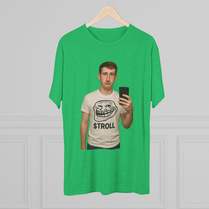 TROLL Unisex Tri-Blend Crew Tee | Funny Tee | Casual Wear | Gift for Friends | Trendy Shirt | Meme Apparel