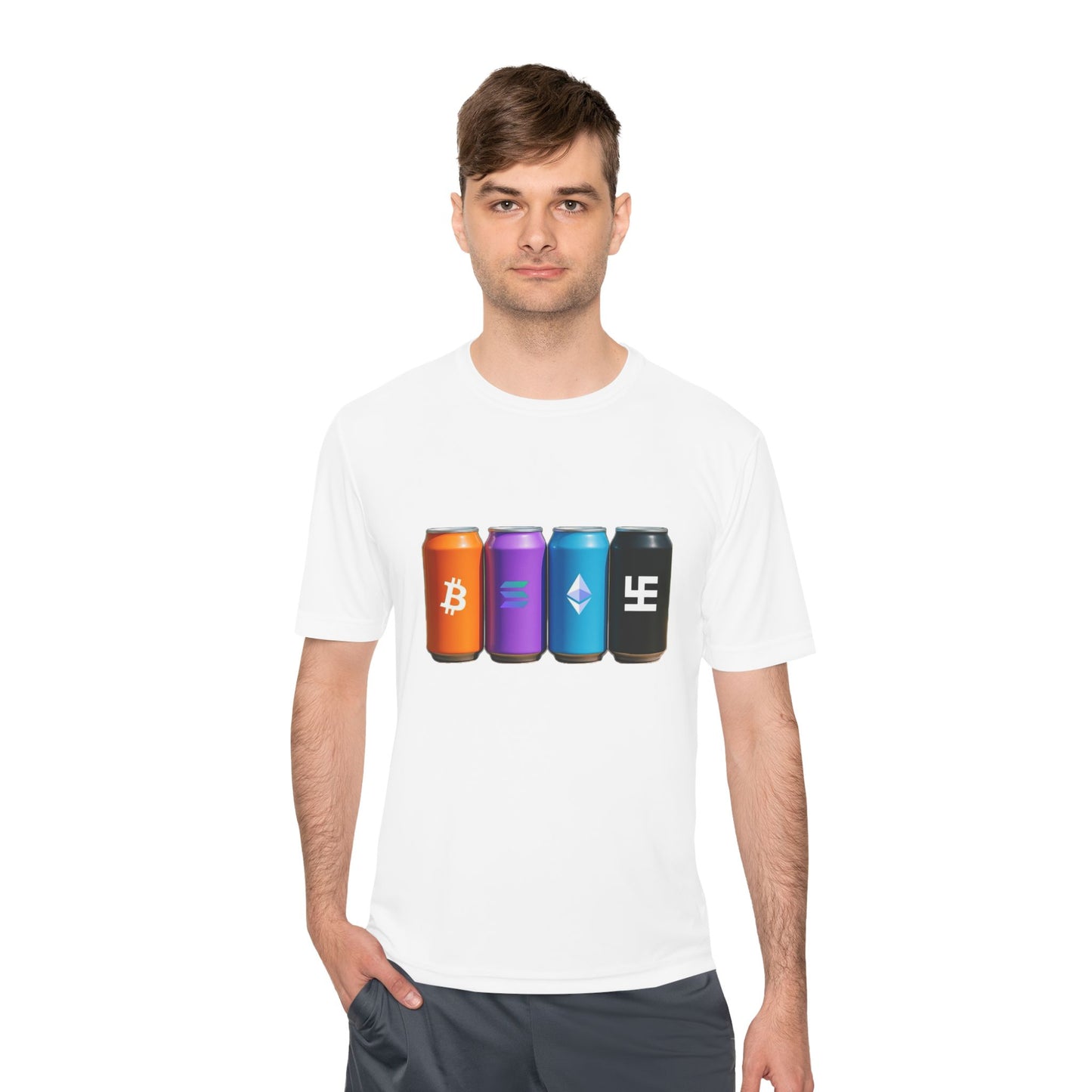 Swasticoin/Crypto Cans Unisex Moisture Wicking Tee, Perfect for Gamers, Crypto Enthusiasts, Gift for Tech Lovers, Casual Wear, Sports Shirt