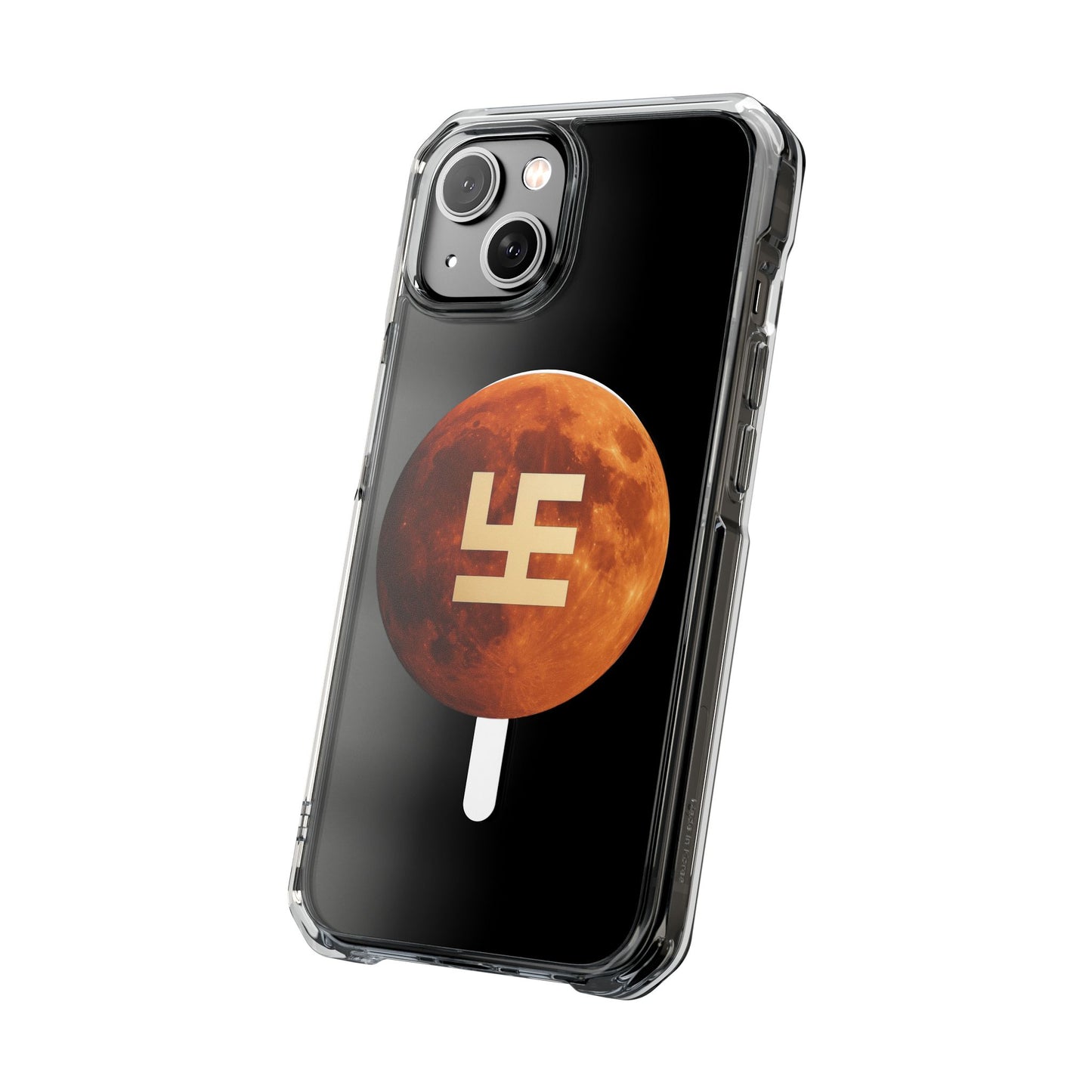 Swasticoin Magnetic Phone Case with Lunar Design, Unique Phone Accessory, Shockproof Clear Case, Stylish Phone Cover, Gift for Tech Lovers
