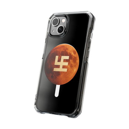 Swasticoin Magnetic Phone Case with Lunar Design, Unique Phone Accessory, Shockproof Clear Case, Stylish Phone Cover, Gift for Tech Lovers