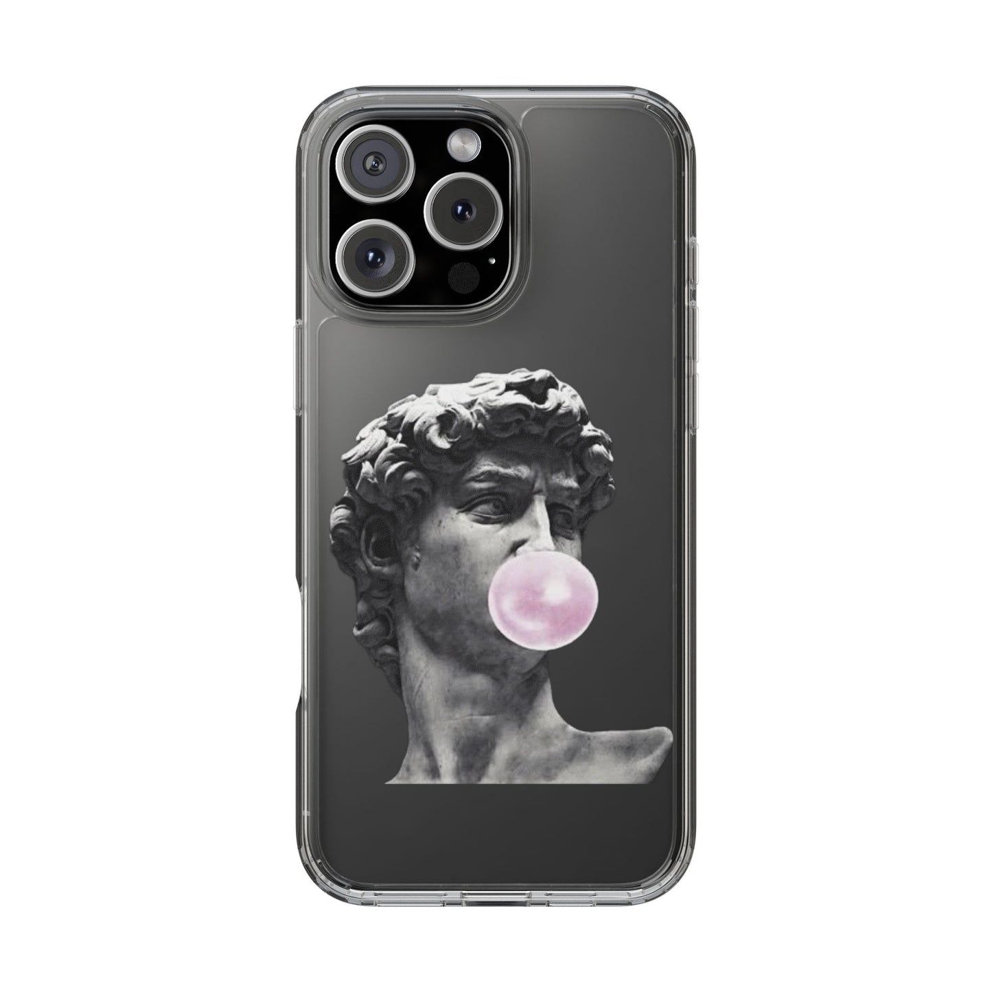 @ye Clear Phone Case with David Statue Design, Modern Phone Accessory for Art Lovers, Unique Gift, Customizable Compatible Soft Case