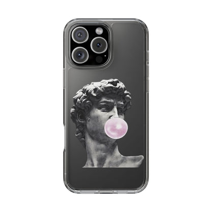 @ye Clear Phone Case with David Statue Design, Modern Phone Accessory for Art Lovers, Unique Gift, Customizable Compatible Soft Case