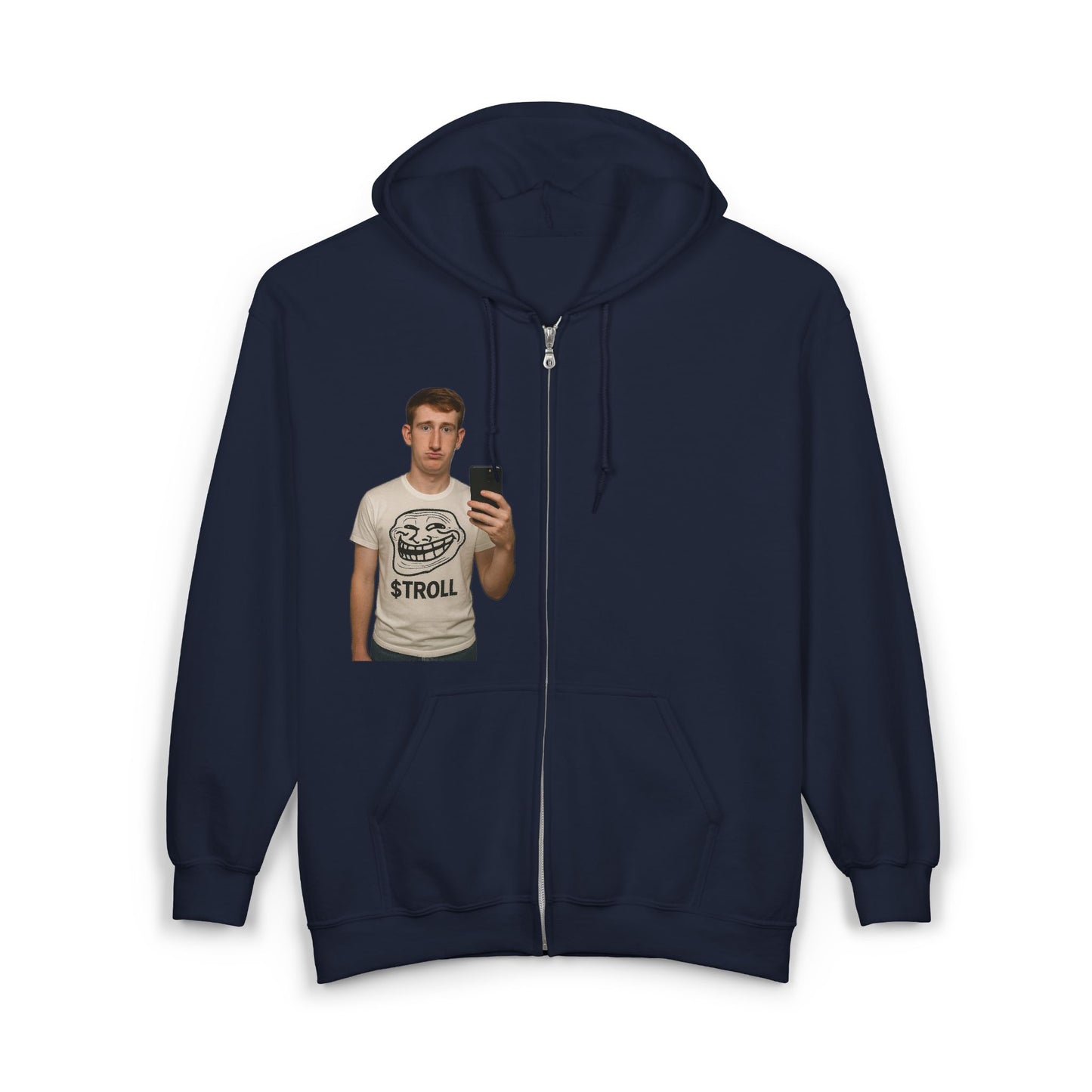 Greg Troll Casual Zip Hoodie for Everyday Style, Unisex Zip Sweatshirt, Comfy Hoodie for Relaxation, Trendy Zip-Up for All Seasons, Gift for Friends