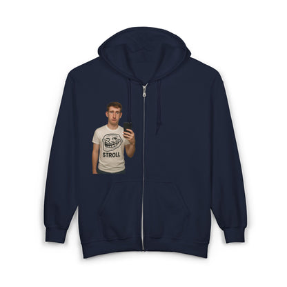 Greg Troll Casual Zip Hoodie for Everyday Style, Unisex Zip Sweatshirt, Comfy Hoodie for Relaxation, Trendy Zip-Up for All Seasons, Gift for Friends