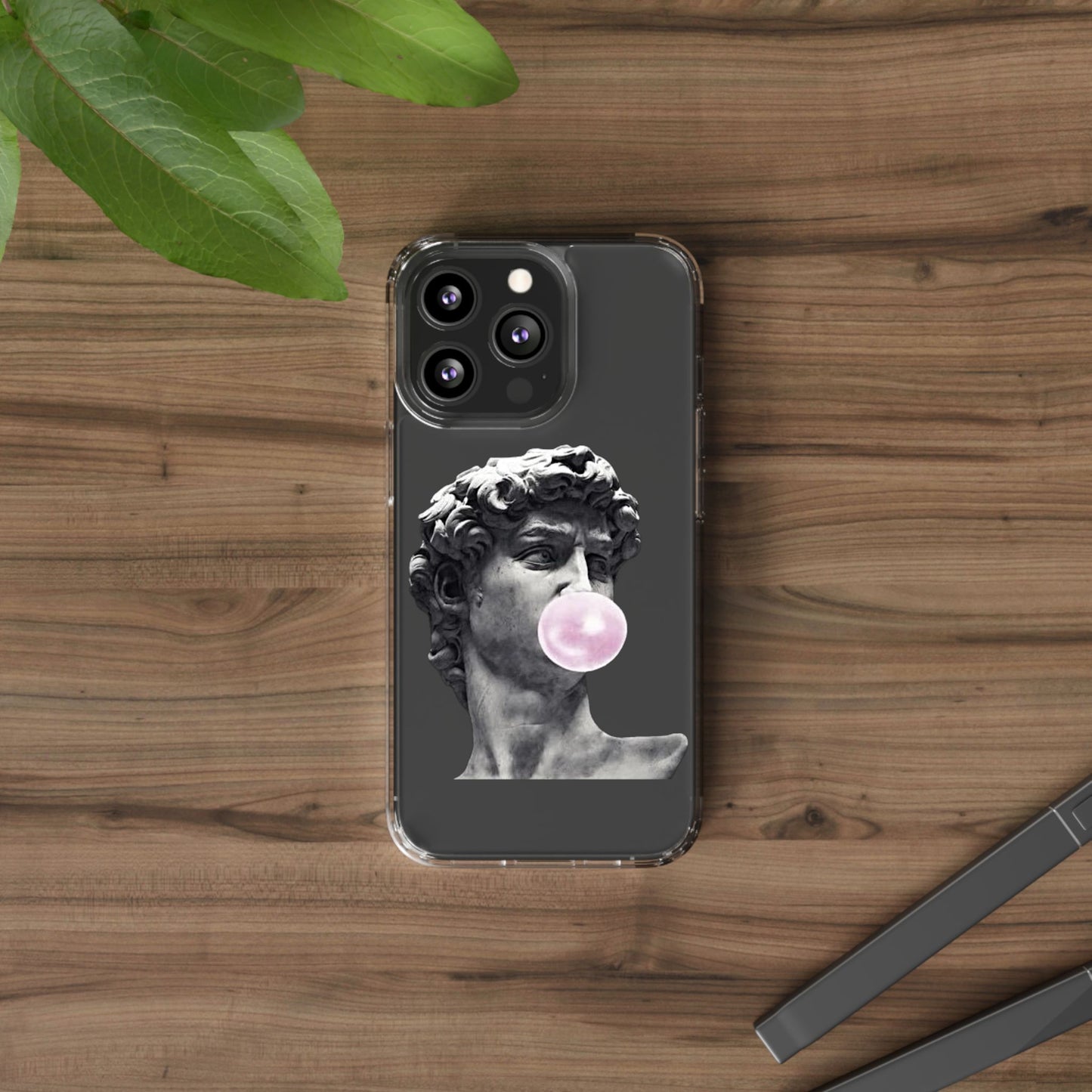@ye Clear Phone Case with David Statue Design, Modern Phone Accessory for Art Lovers, Unique Gift, Customizable Compatible Soft Case
