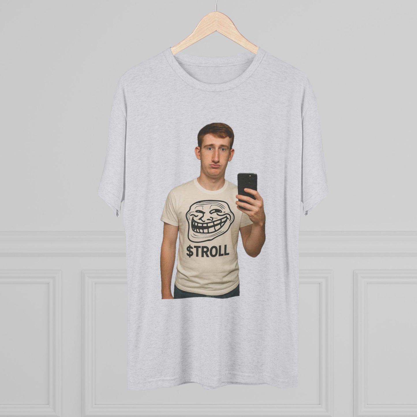 TROLL Unisex Tri-Blend Crew Tee | Funny Tee | Casual Wear | Gift for Friends | Trendy Shirt | Meme Apparel