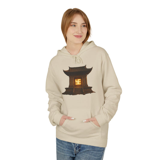 YZY Swasticoin Serene Lantern Hoodie, Cozy Fleece Hooded Sweatshirt, Gift for Nature Lovers, Casual Wear, Outdoor Adventures, Fall Fashion