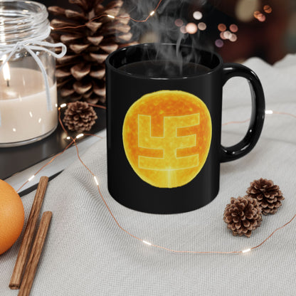 9gy Swasticoin Colorful Coin Design Mug, Unique Coffee Cup, Cryptocurrency Gift, Vibrant Tea Mug, Geeky Kitchen Decor, Fun Collectible Mug