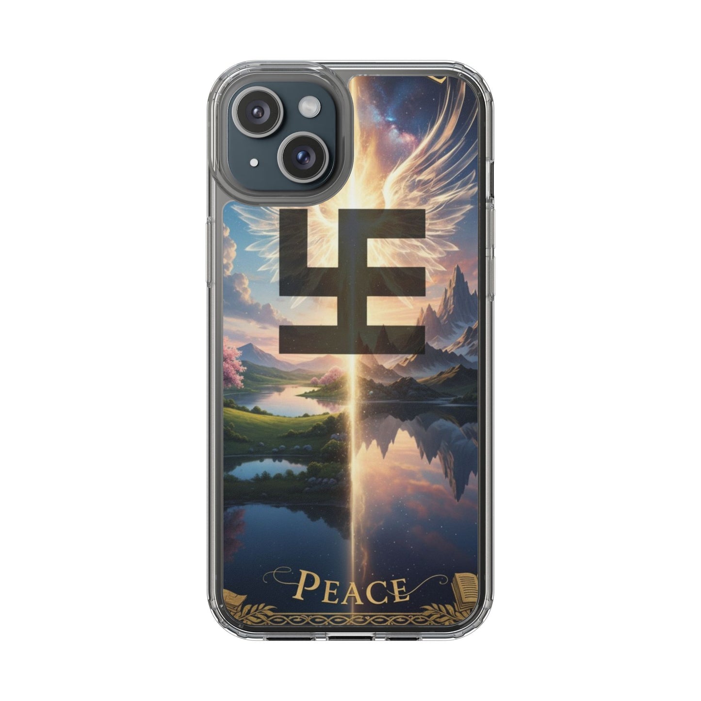 Swasticoin Peaceful Clear Phone Cases, Phone Accessories, Minimalist Design, Nature Lover Gifts, Transparent Phone Cover, Unique Art Case