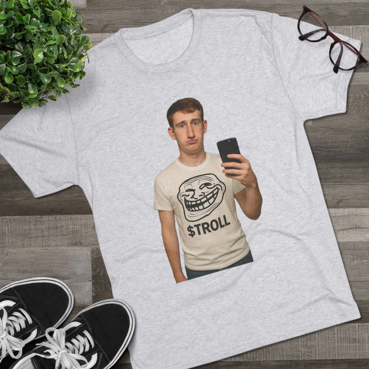 TROLL Unisex Tri-Blend Crew Tee | Funny Tee | Casual Wear | Gift for Friends | Trendy Shirt | Meme Apparel