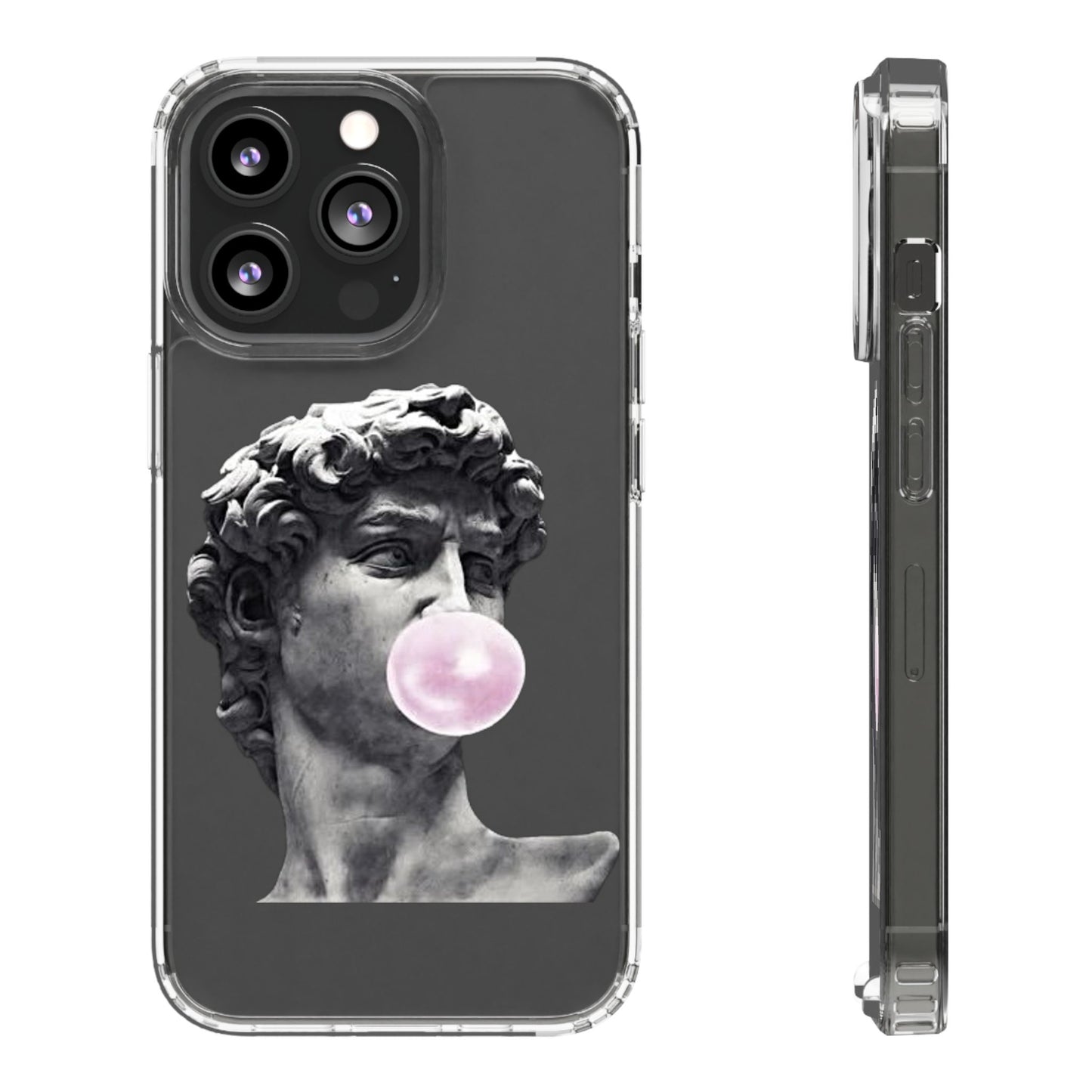 @ye Clear Phone Case with David Statue Design, Modern Phone Accessory for Art Lovers, Unique Gift, Customizable Compatible Soft Case