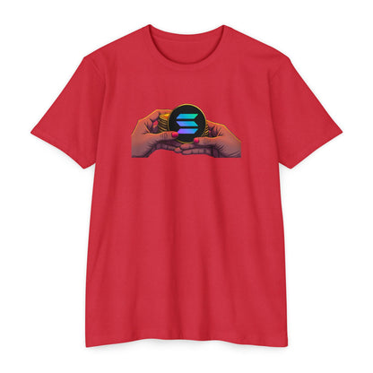 Solana Hands Unisex Jersey T-shirt, Graphic Tee, Trendy Apparel, Gift for Him/Her, Casual Wear, Perfect for Tech Lovers