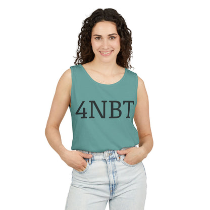 Unisex Garment-Dyed Tank Top with 4NBT Design, Summer Apparel, Casual Wear, Gift for Friends, Individual Expression Top