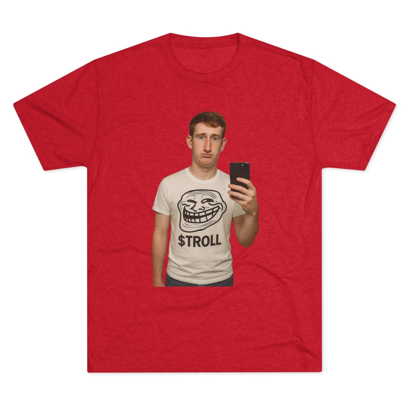 TROLL Unisex Tri-Blend Crew Tee | Funny Tee | Casual Wear | Gift for Friends | Trendy Shirt | Meme Apparel