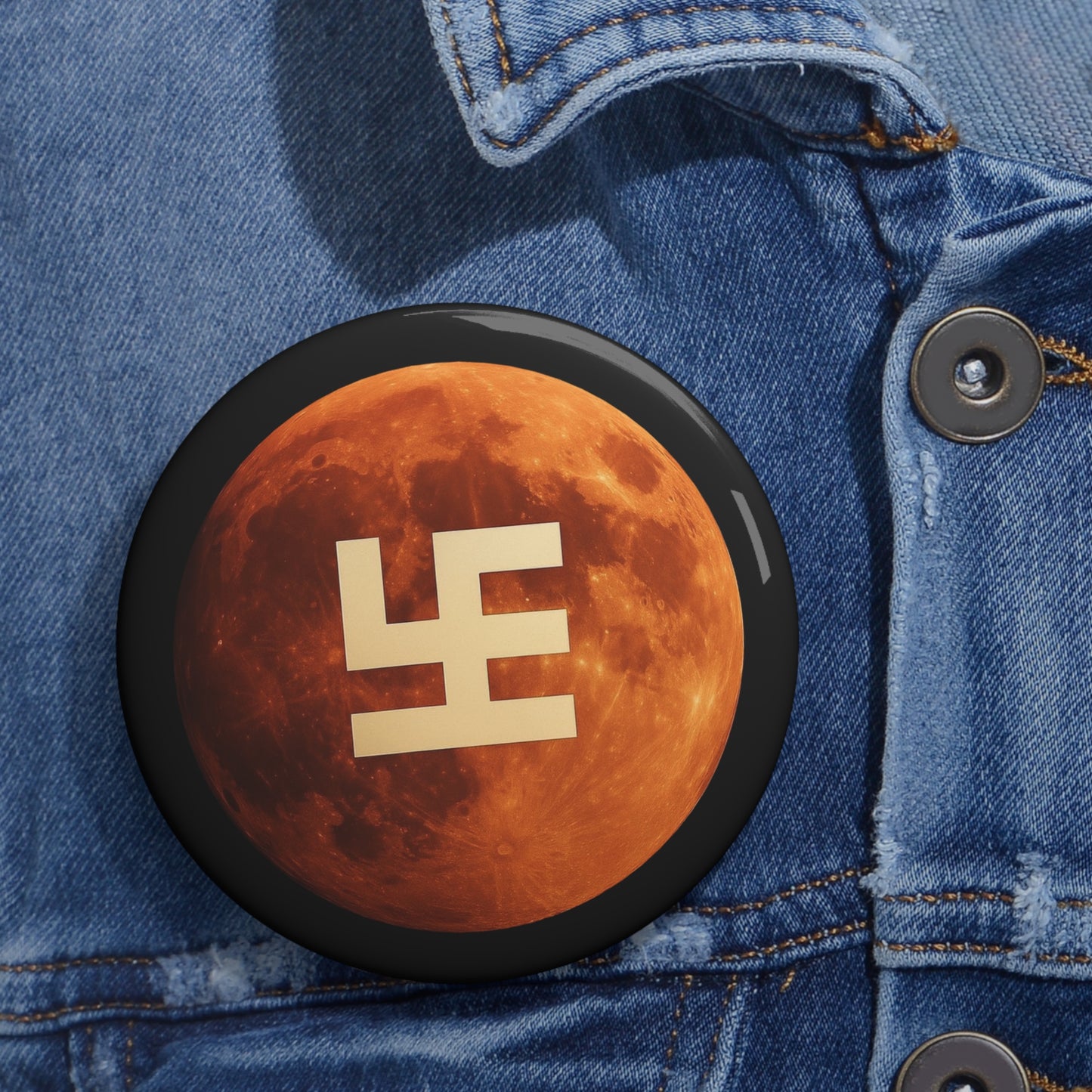 Swasticoin Custom Moon Phase Pin Buttons | Unique Badges for Jackets, Bags, Gifts, Festivals, Collectors