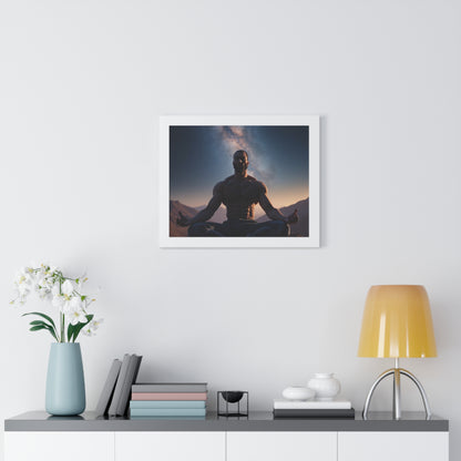 GIGA Meditation Framed Poster, Calm Art, Spiritual Wall Decor, Zen Home Decor, Fitness Motivation, Mindfulness Gift, Inspirational Art
