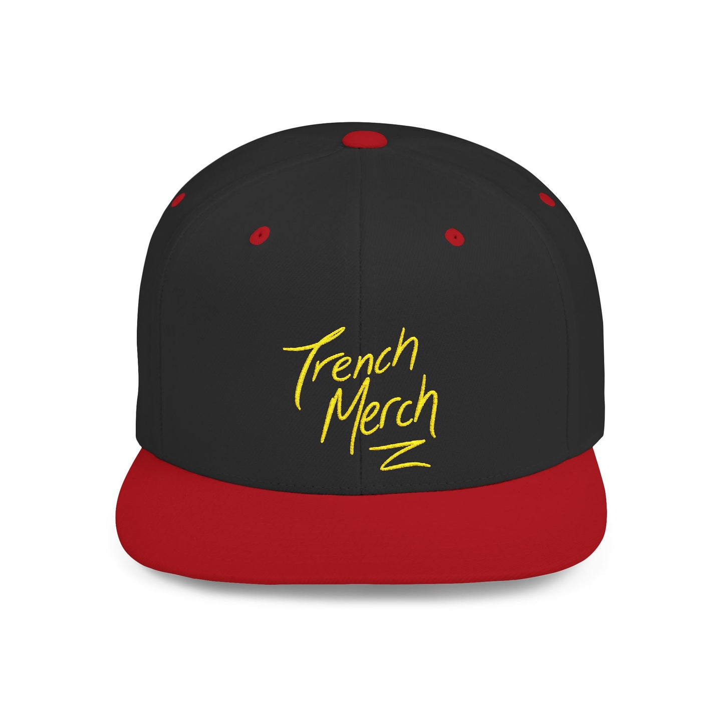 Trench Merch Trendy Flat Bill Snapback Hat, Cool Streetwear Cap for Casual Outings, Outdoor Events, Festivals, Unique Gift for Hip-Hop Fans