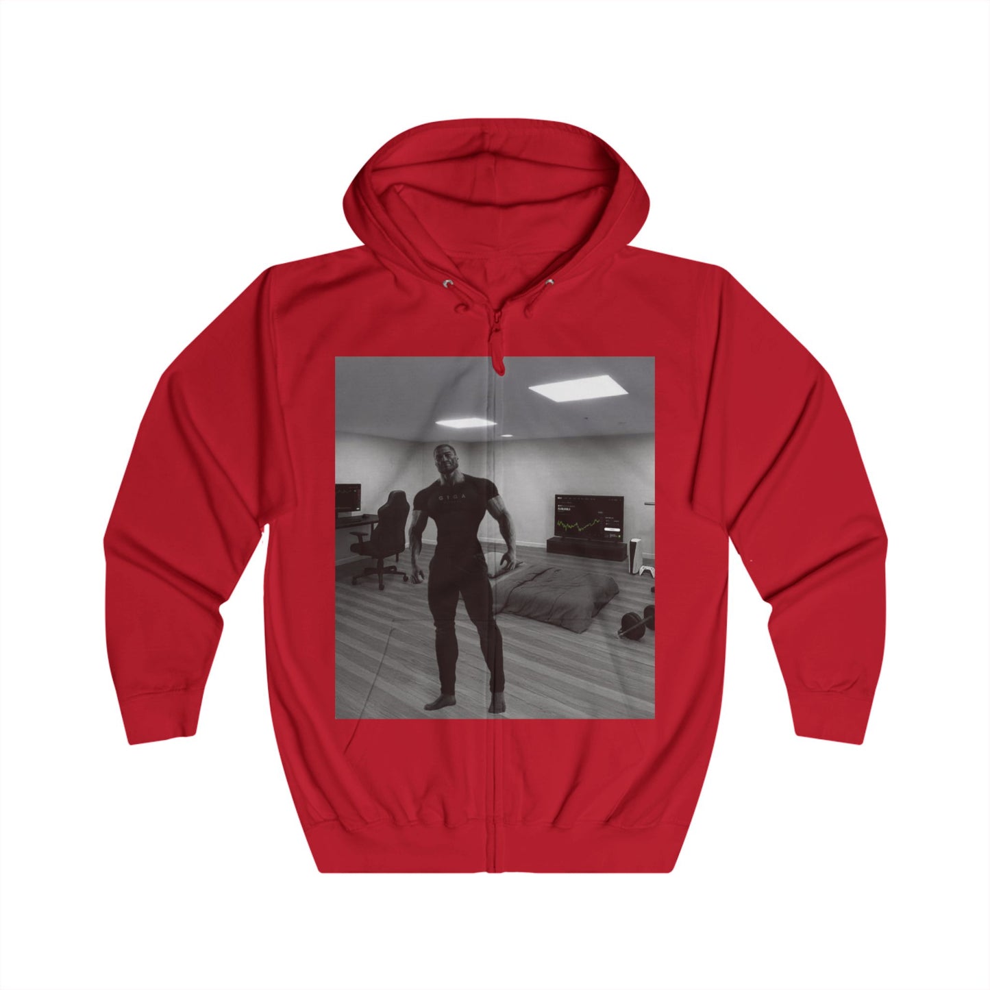 GIGA Unisex Full Zip Hoodie | Trendy Sweatshirt for Casual Outings, Gift for Friends, Gym Wear, Unique Fashion Statement