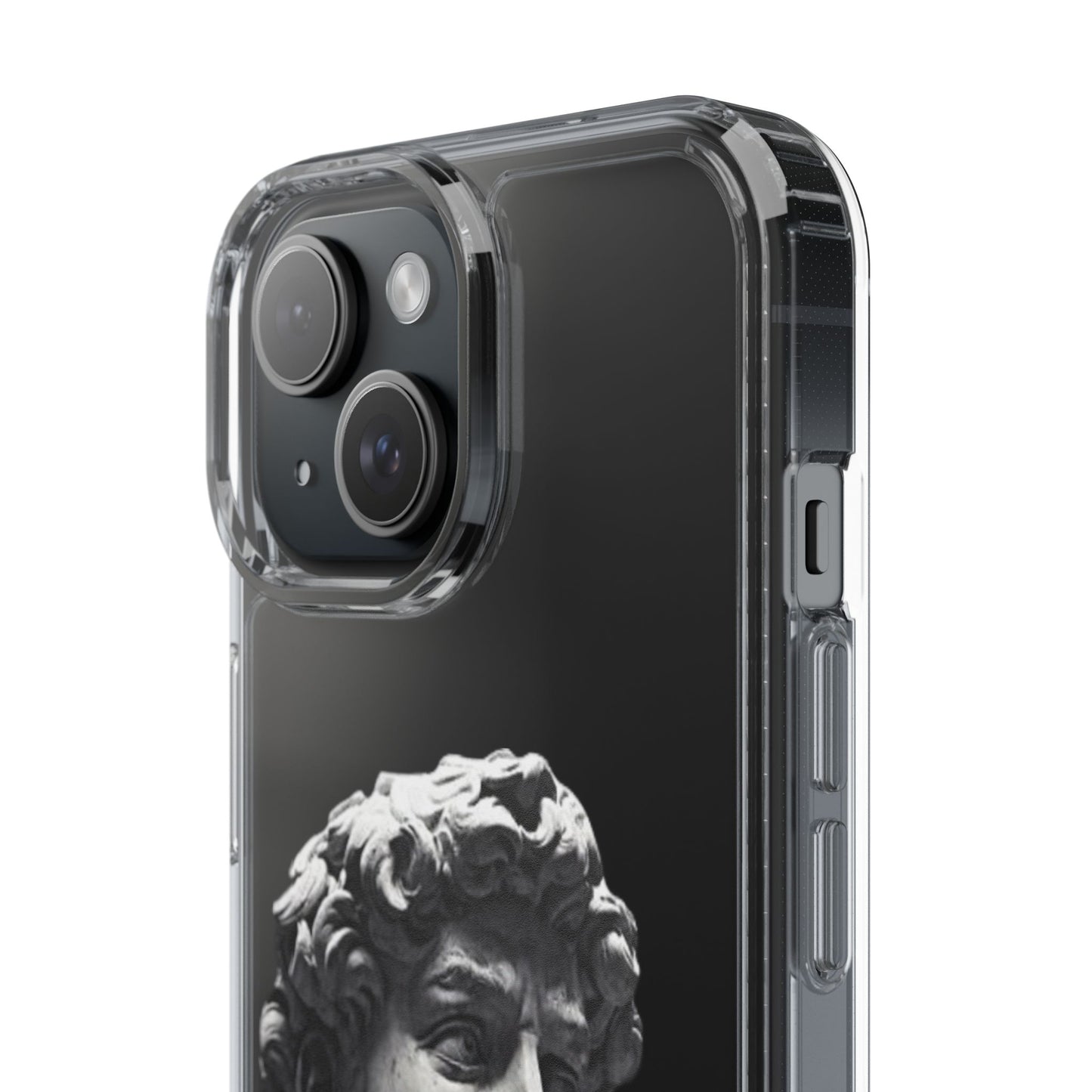 @ye Clear Phone Case with David Statue Design, Modern Phone Accessory for Art Lovers, Unique Gift, Customizable Compatible Soft Case