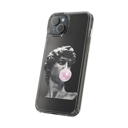 @ye Clear Phone Case with David Statue Design, Modern Phone Accessory for Art Lovers, Unique Gift, Customizable Compatible Soft Case