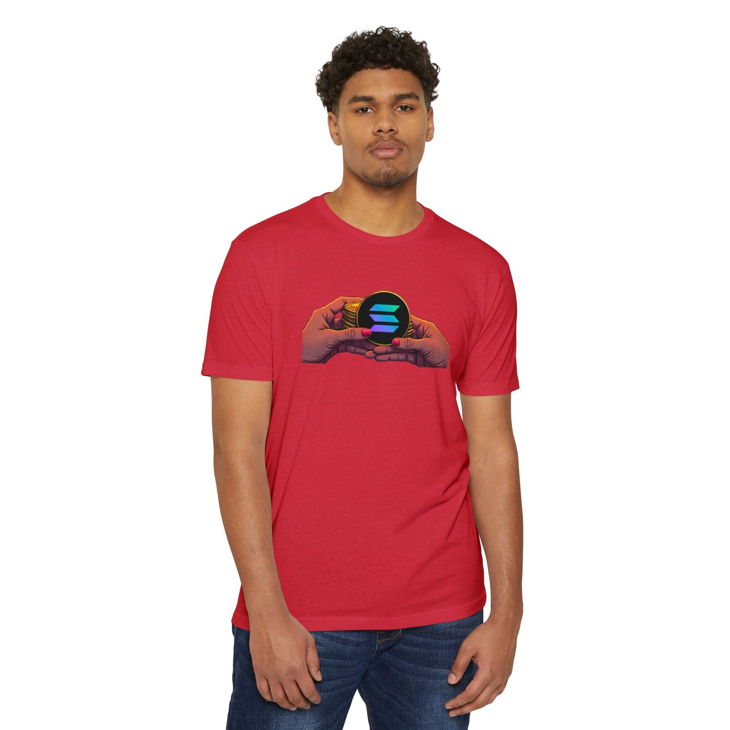 Solana Hands Unisex Jersey T-shirt, Graphic Tee, Trendy Apparel, Gift for Him/Her, Casual Wear, Perfect for Tech Lovers