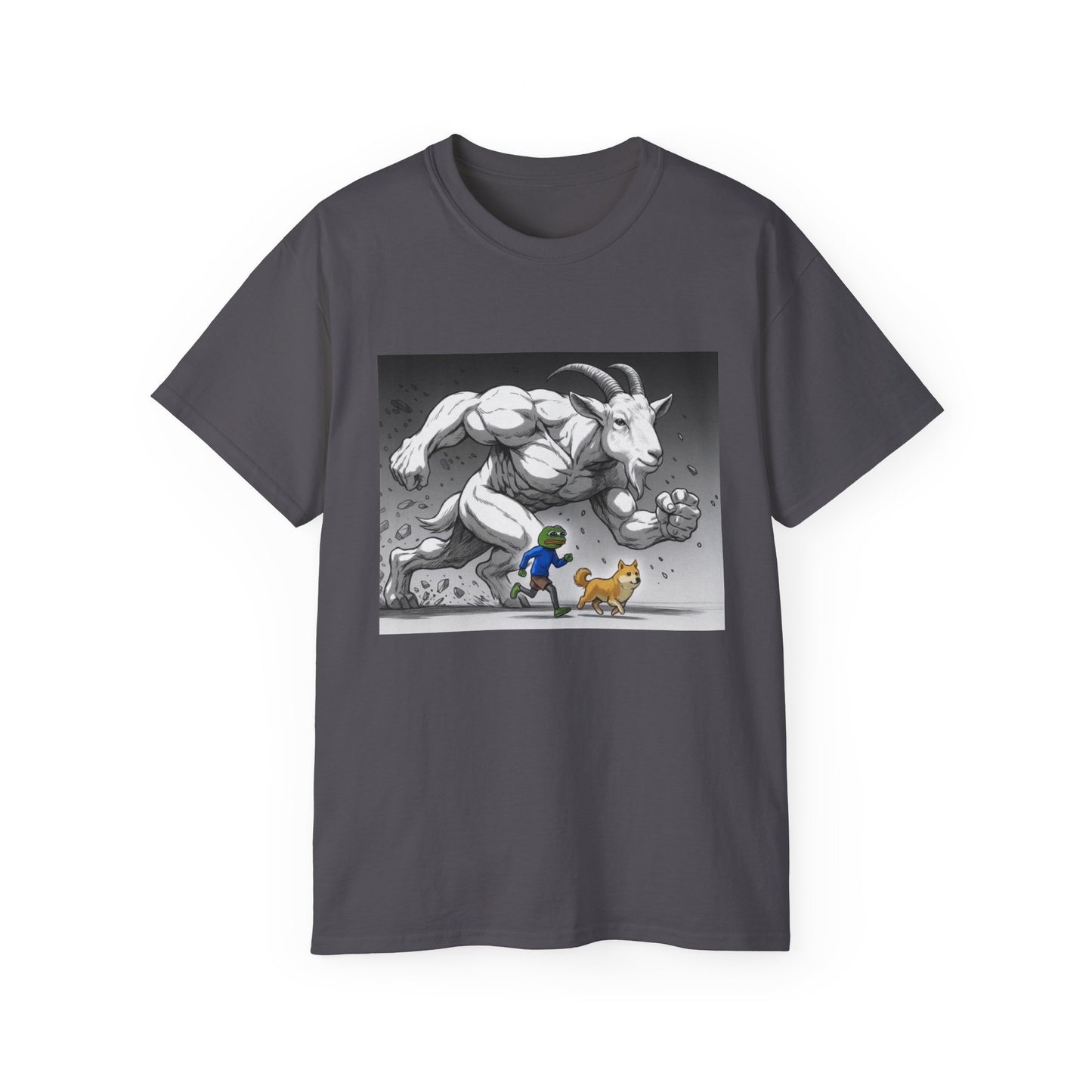 Epic Goat Chase Unisex Tee, Art Tee, Graphic Shirt, Gift for Animal Lovers, Funny T-Shirt, Cartoon Art Tee