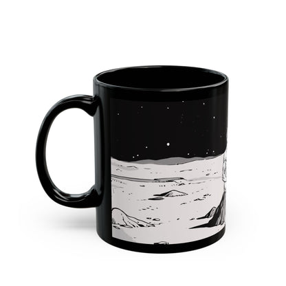 TROLL Cosmic Chill Black Mug - Alien Art, Gift for Sci-Fi Lovers, Space-Themed Coffee Cup, Unique Artwork, Inspirational Drinkware
