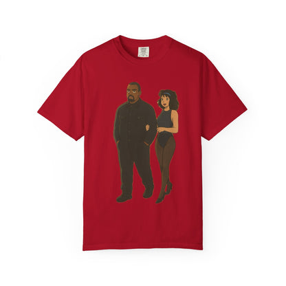 Ye & Bianca Graphic Tee, Trendy Unisex T-shirt, Cartoon Style, Streetwear, Gift for Music Lovers, Casual Fashion
