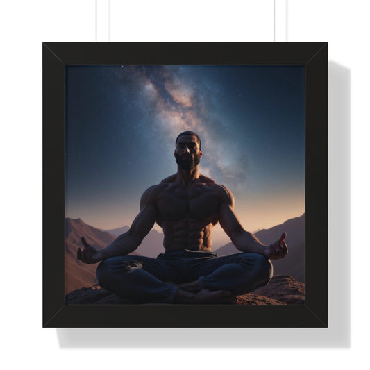 GIGA Meditation Framed Poster, Calm Art, Spiritual Wall Decor, Zen Home Decor, Fitness Motivation, Mindfulness Gift, Inspirational Art