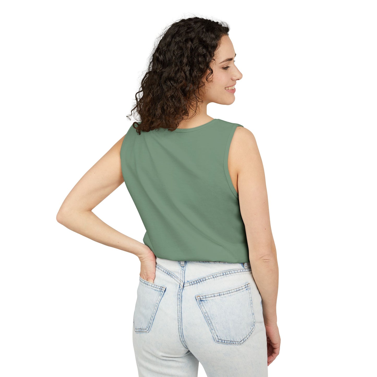 Unisex Garment-Dyed Tank Top with 4NBT Design, Summer Apparel, Casual Wear, Gift for Friends, Individual Expression Top