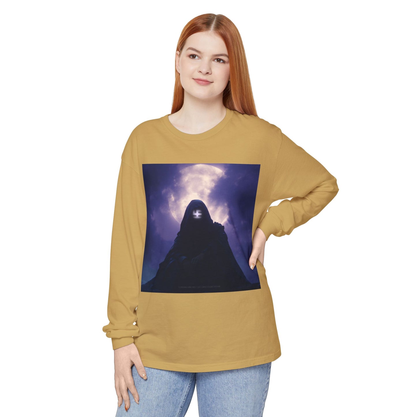 Swasticoin Mystical Mountain Long Sleeve T-Shirt | Unisex Graphic Tee, Trendy Layering Top, Casual Wear, Perfect Gift for Adventurers