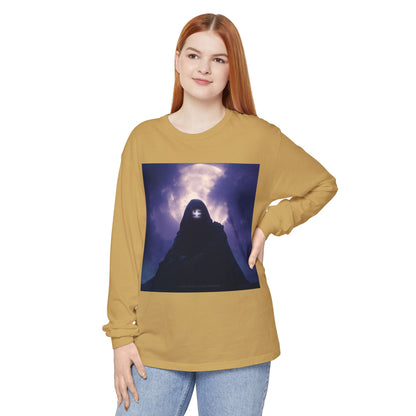 Swasticoin Mystical Mountain Long Sleeve T-Shirt | Unisex Graphic Tee, Trendy Layering Top, Casual Wear, Perfect Gift for Adventurers
