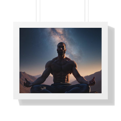 GIGA Meditation Framed Poster, Calm Art, Spiritual Wall Decor, Zen Home Decor, Fitness Motivation, Mindfulness Gift, Inspirational Art