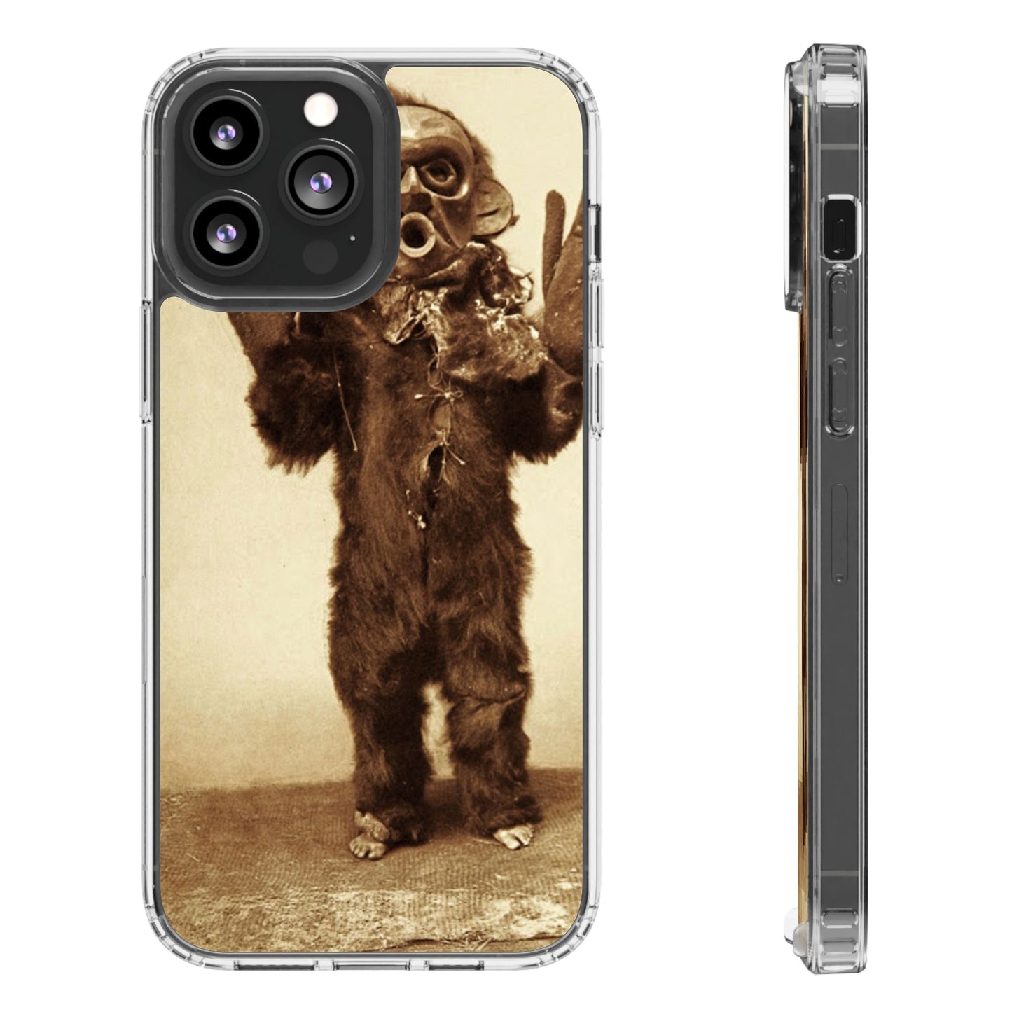 Yei Vintage Monster Clear Phone Case, Unique Phone Cover, Halloween Gift, Retro Style Case, Fun Accessories
