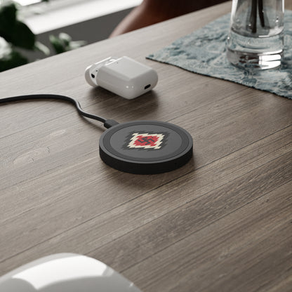 Ye-I Whirling Log Quake Wireless Charging Pad - Unique Tribal Design, Eco-Friendly Tech Accessory, Perfect for Gifts, Home Office, and Holidays