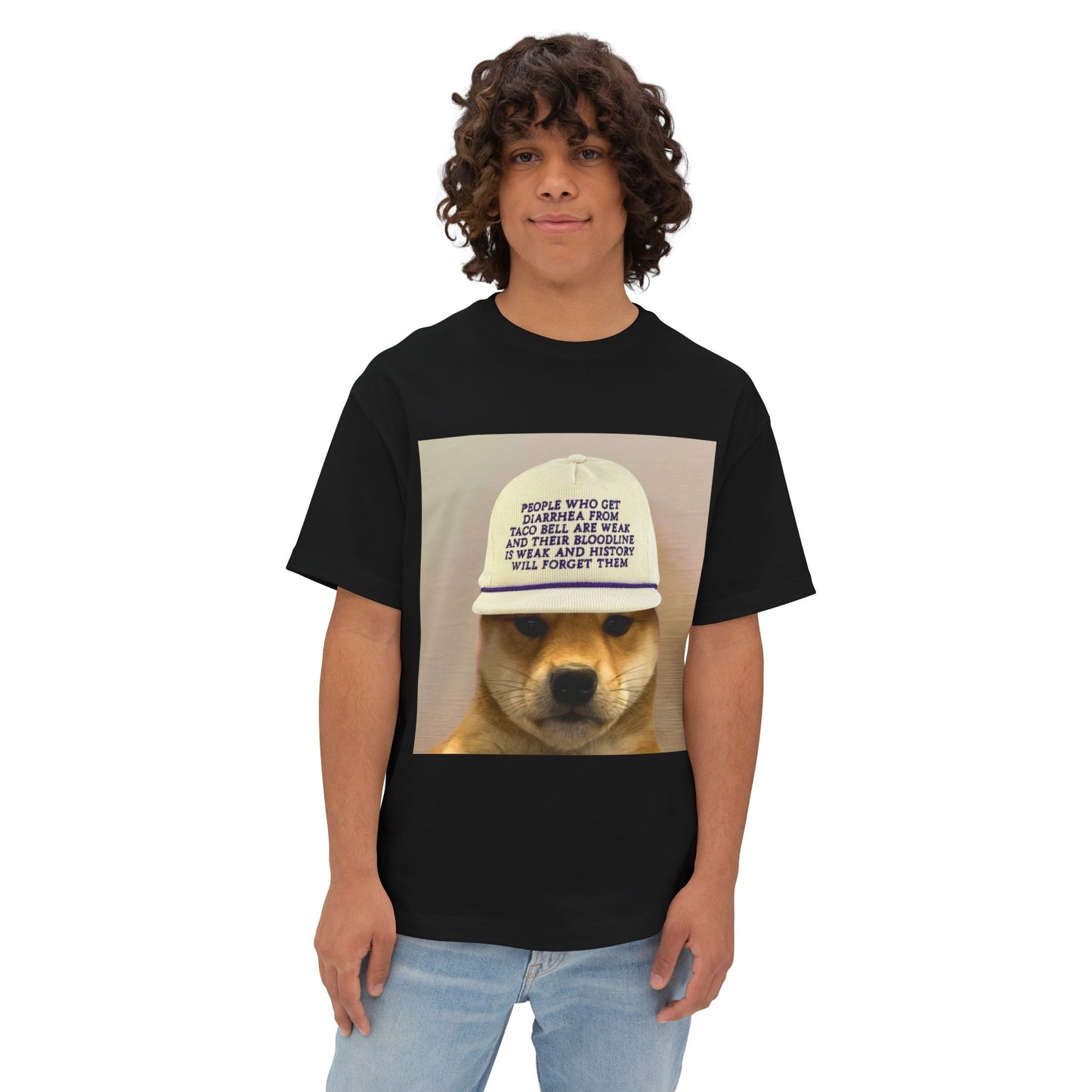 WIF Humorous Dog-Themed Oversized Tee, Casual Graphic Shirt, Gift for Pet Lovers, Funny T-Shirt, Unisex Boxy Tee