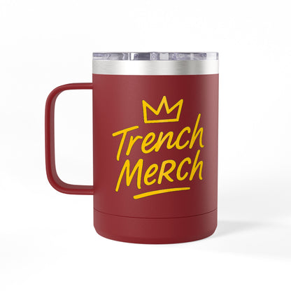 Trench Merch Crown Coffee Mug Tumbler, Perfect for Beach Lovers, Gifts for Friends, Summer Getaways, Adventure Travel, Crown Design