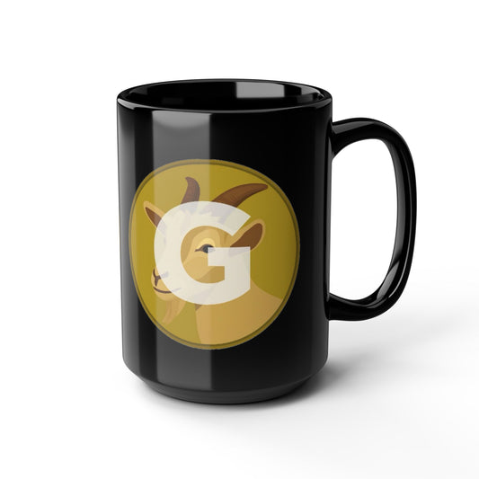 Goat Lover's Black Mug, Fun Gift for Animal Enthusiasts, Coffee Cup, Funny Mug, Unique Goat Design, Perfect for Birthdays