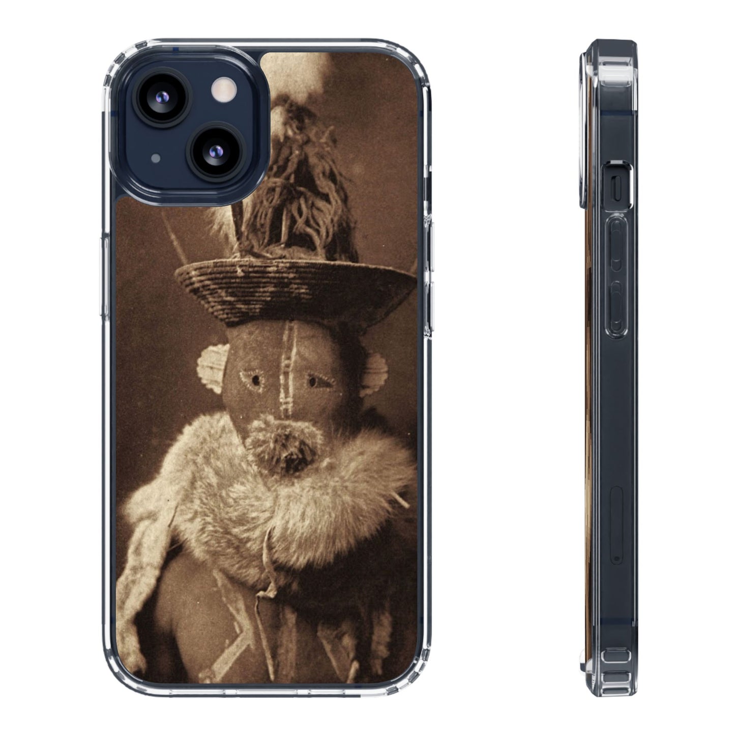 Yei Vintage Ethnic Clear Phone Case, Unique Phone Protector, Bohemian iPhone Case, Artistic Clear Cover, Cultural Phone Accessory