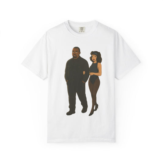 Ye & Bianca Graphic Tee, Trendy Unisex T-shirt, Cartoon Style, Streetwear, Gift for Music Lovers, Casual Fashion