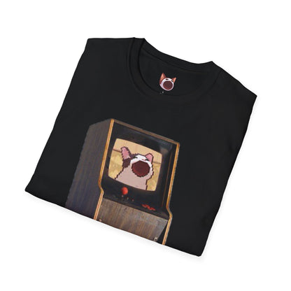 POPCAT Retro Arcade Unisex T-Shirt, Gamer Tee, Vintage Gaming Shirt, Gift for Gamers, Casual Wear