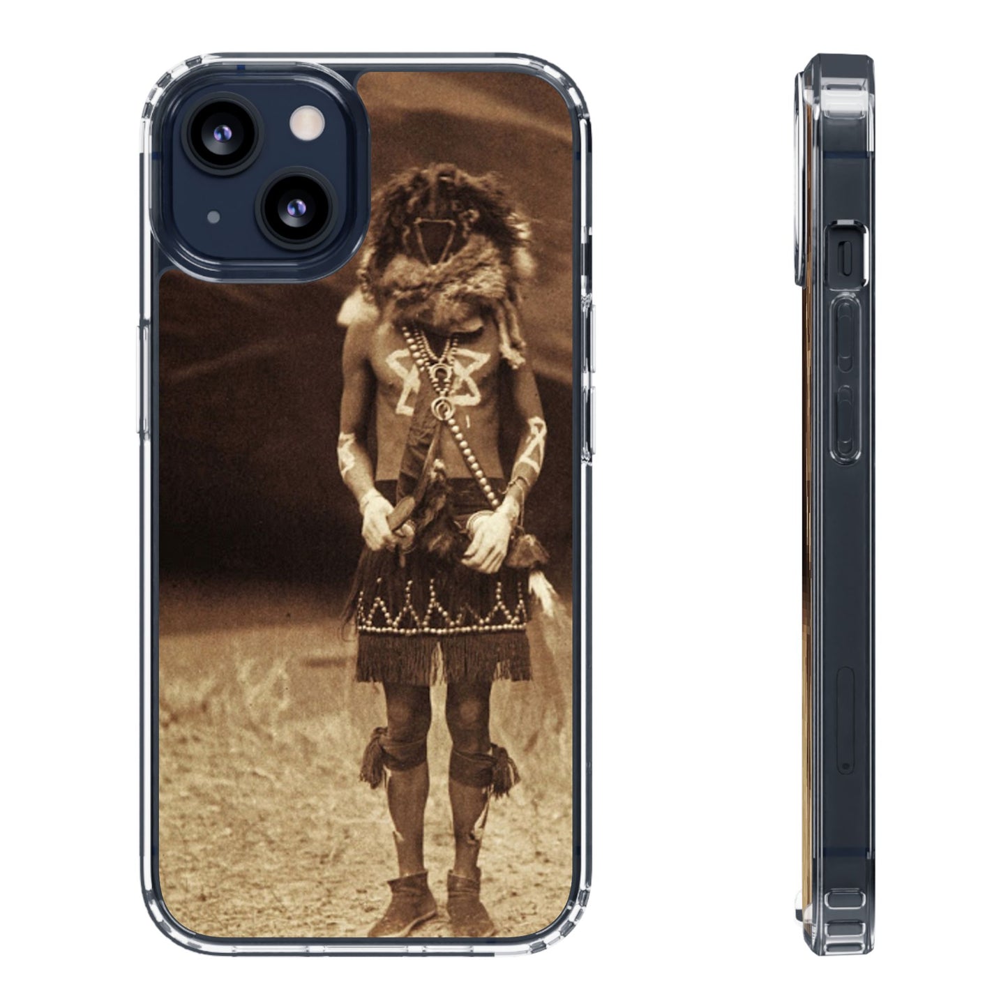 Vintage Spirit Animal Clear Phone Case, Eco-Friendly Cell Phone Cover, Unique Gift for Nature Lovers, Boho Style Mobile Accessory, [...]