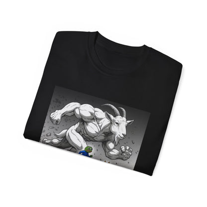 Epic Goat Chase Unisex Tee, Art Tee, Graphic Shirt, Gift for Animal Lovers, Funny T-Shirt, Cartoon Art Tee