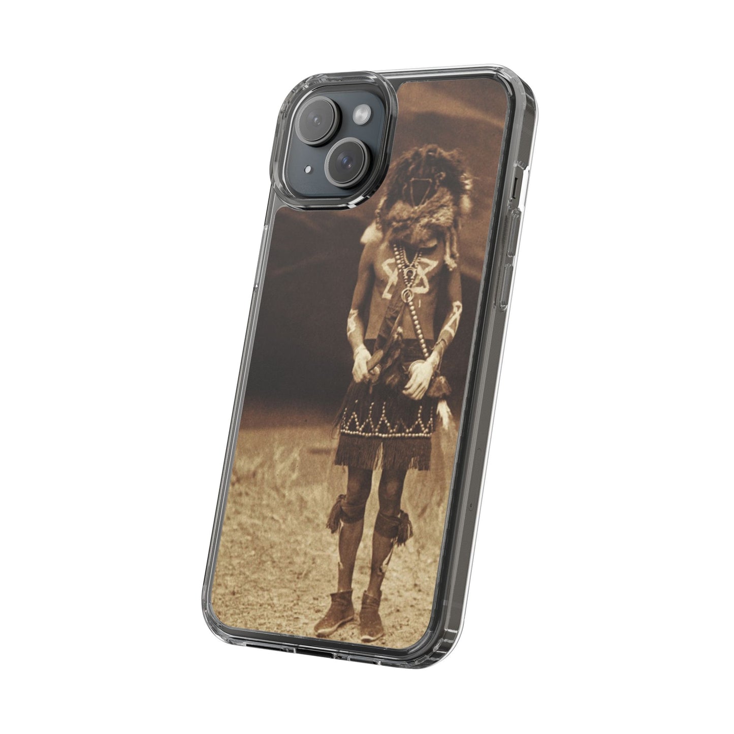 Vintage Spirit Animal Clear Phone Case, Eco-Friendly Cell Phone Cover, Unique Gift for Nature Lovers, Boho Style Mobile Accessory, [...]
