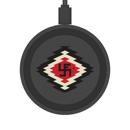 Ye-I Whirling Log Quake Wireless Charging Pad - Unique Tribal Design, Eco-Friendly Tech Accessory, Perfect for Gifts, Home Office, and Holidays