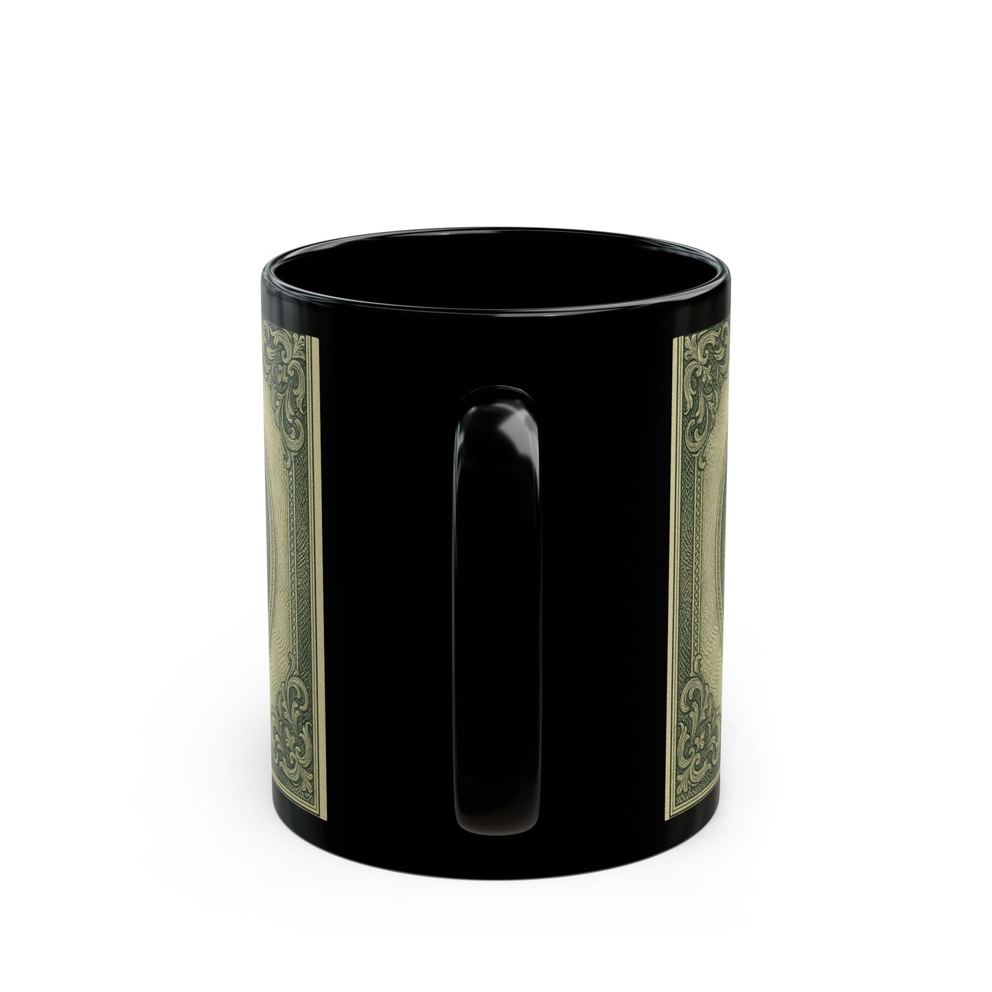 Swasticoin Unique Black Money Design Mug for Coffee Lovers, Funny Gift for Birthdays, Office Decor, Unique Collectible